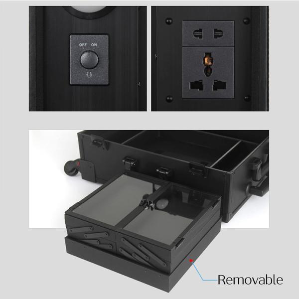 Professional Travel Makeup Case With Mirror And Lights OEM ODM Supported