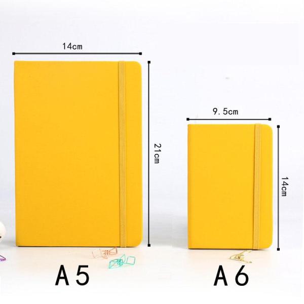 A5 Custom Elastic Strap Office Business Notepad Pu Creative Student Diary Yellow