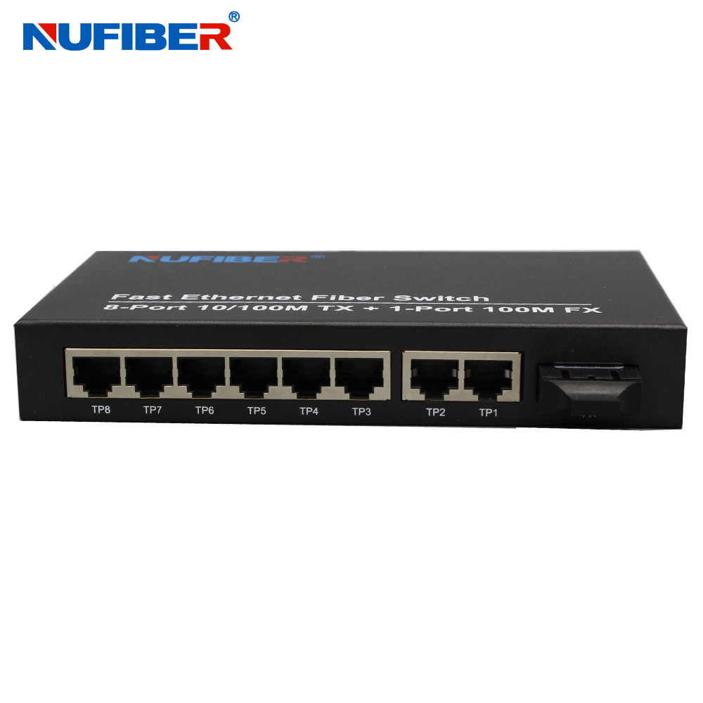 10/100M 8 Port RJ45+1 Fiber Port Dual fiber SM 1310nm 20km optical Fiber Ethernet Switch
