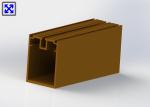 Ocher Color Painted Structural Curtain Wall Systems , Alu Curtain Wall Profiles
