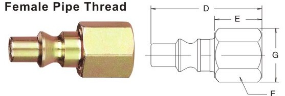 ARO 210 Series Pneumatic Quick Connect Coupling 1/4" NPT Female Thread Nipple