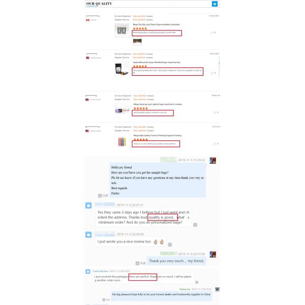 Stand Up Smell Proof ziplockk Pouches Child Proof Mylar Zipper Pouch