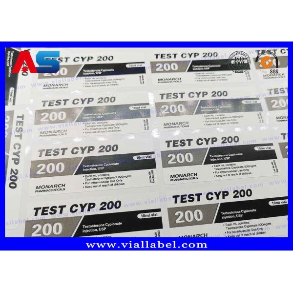 Adhesive Peptide Bottle Labels 10ml Custom Printing , Bodybuilding Cypionate