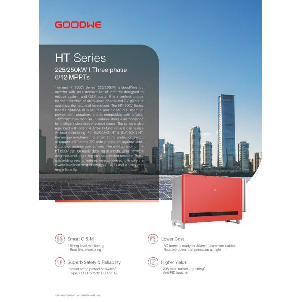 6 MPPT 250kW Goodwe On Grid Inverter HT Series GW-250KN-HT