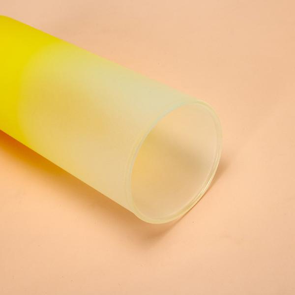 360/480ML 2Pack 16oz Glass Water Bottle Gradient Frosted Glass Sublimation Water Bottle With Bamboo Lids Lightweight High Durability