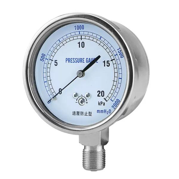 YE/YEF Series SS316 Pressure Gauge Capsule Type 2kg For Harsh Environments -2 Kg -40C-80C