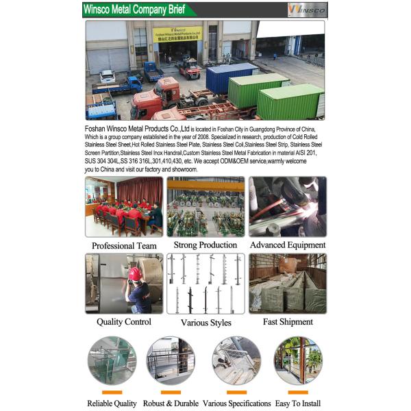 Rotating Staircase Stainless Steel Railing 1000-2000mm Glass Inox 201 304 316 Grade