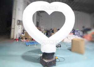 Quality 190T 3m White Ground Led Inflatable Love Heart Balloon for sale