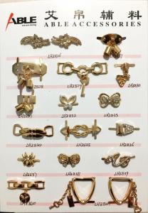 Quality Gold Ladies Metal Shoe Buckles Rhinestones Accessories Elaborated Design for sale
