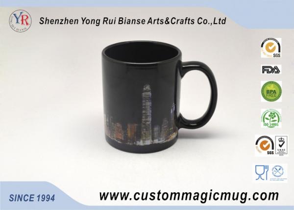 Buy Customized Heat Reactive Coffee Mugs , Porcelain Black Magic Cup at wholesale prices