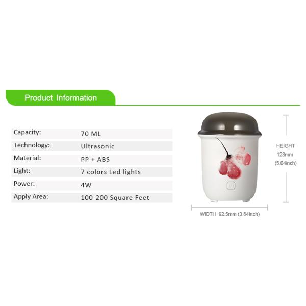 Small Cup Shaped 3MHZ 70ML Electronic Aroma Diffuser