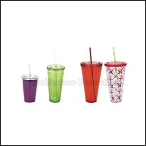 Quality Promotion Coloured printed logo two layer plastic tumbler mug water drink cup bottle gift for sale