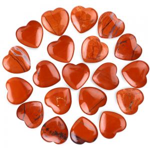 China 0.8 Inch Natural Red Jasper Gemstone Heart Shaped Stone Healing Crystal on sale