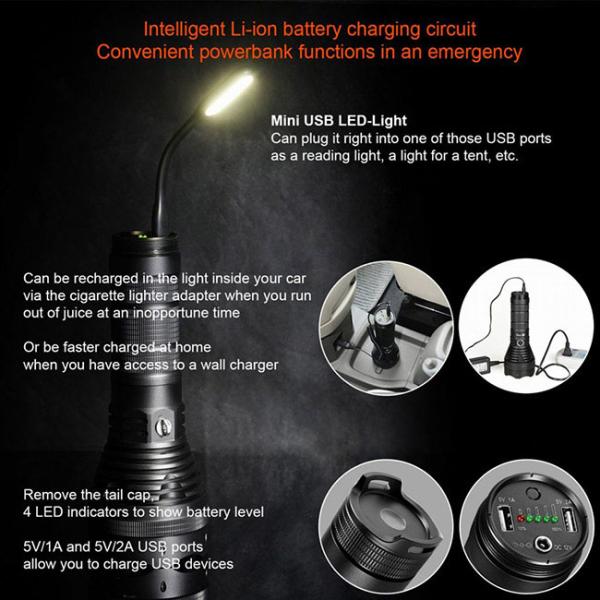 Powerful Lumintop Sd75 LED Flashlight , Waterproof Rechargeable Torch Light