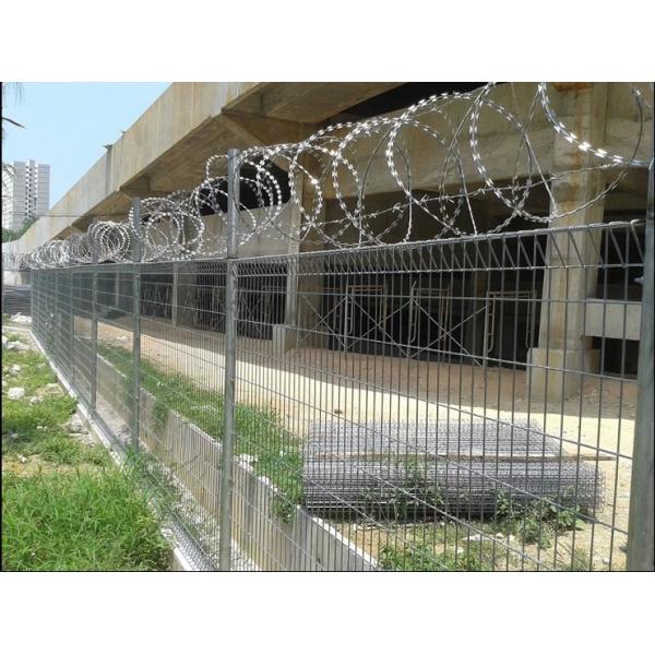 hot dipped galvanized BRC welded mesh panel fencing, roll top fence, decorative public park fence