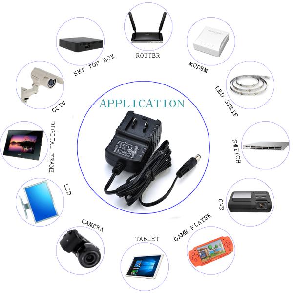 5V 1A 2A 12V 1A Detachable Plug Interchangeable Power Adapter CE FCC UL GS EAC Certificate