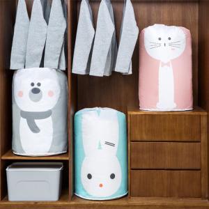 China Cartoon Foldable Garment Storage Bag Cotton Blanket Bed Cover Wardrobe Storage Bags on sale
