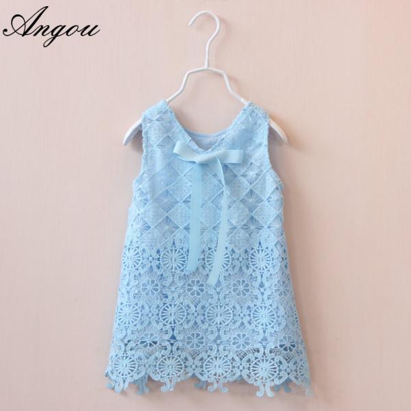 Buy Agnou Summer Lace Vest Girls Dress Baby Girl Princess Dress Chlidren Clothes wholesale at wholesale prices
