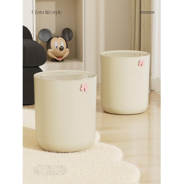 Round House Hold Plastic Trash Can with Lid Plastic Waste Bin Antistatic Esd