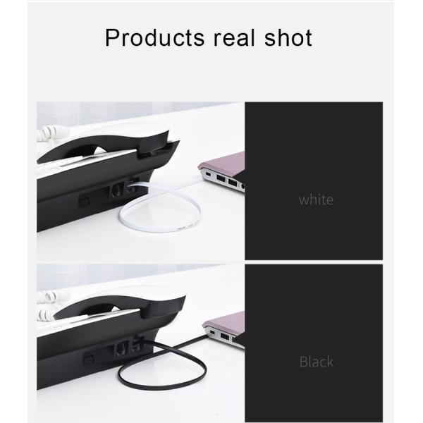 Shielded RJ12 to RJ12 6P6C Telephone Cable 24AWG Black PVC