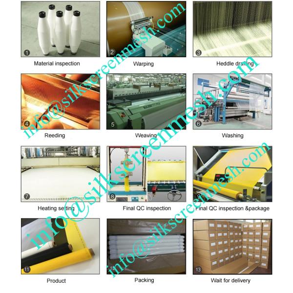 monofilament polyester screen fabric plain weave printing mesh 7t-200t white/yellow