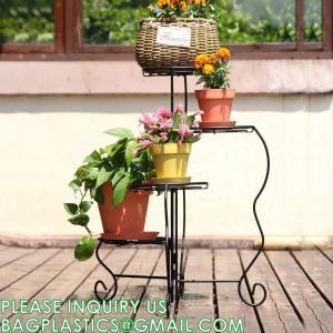 China Plant Stand Indoor Outdoor, Plant Shelf Multiple Flower Pot Holder, Metal Wrought Iron Planter Shelf Plant Display on sale