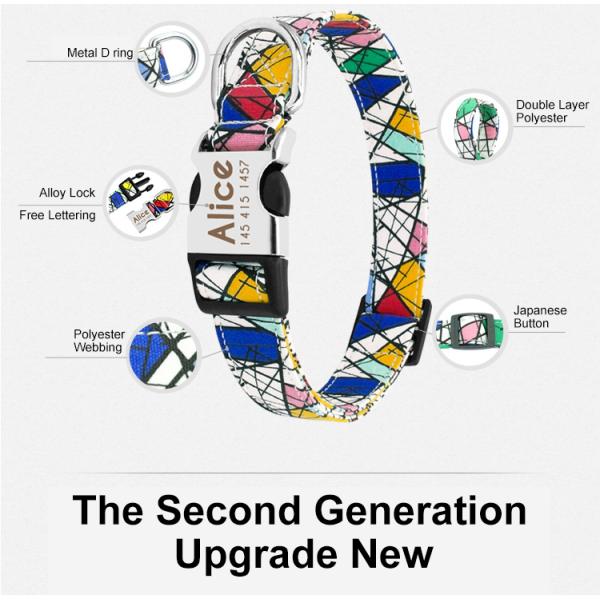 No Minimum Order Personalized Pet Collars Beautiful Pattern Sport Dog Collar