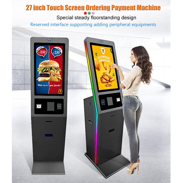 27 Inch Self Service Payment Kiosk Cash Coin Loader Dispenser Windows Capacitive Touch Screen