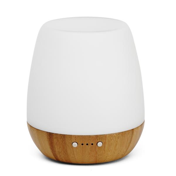 Natural Bamboo Essential Oil Diffuser 180ml Water Tank with warm Color Lights and Auto Safety Shut-Off