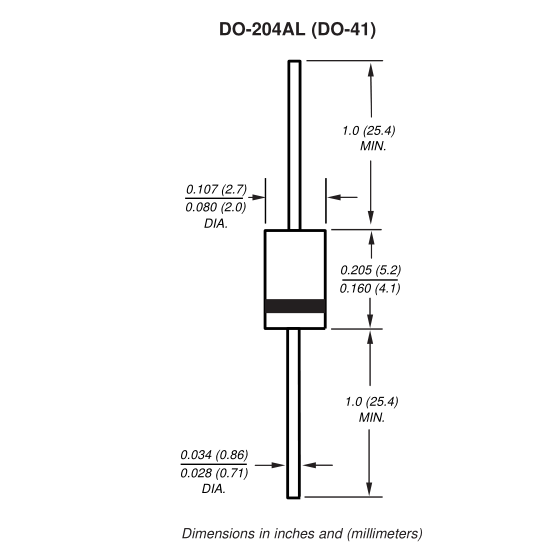 400-1000V 1.0A Fast Switching Rectifier BA157 BA158 BA159 DO-41 Package