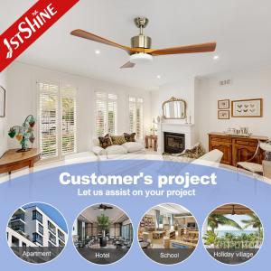 Decorative LED Light Solid Wood Ceiling Fan With 5 Speed Remote Control