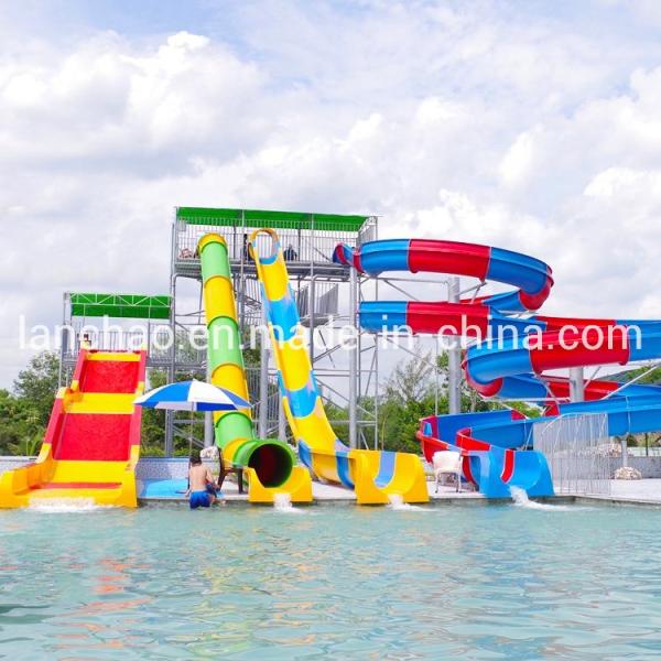 Freefall Double Lane Water Slide LANCHAO-WS21 For Theme Aqua Park