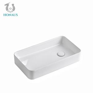 Quality Balcony Bathroom Countertop Basin Square Sink Side Drainage 610*350*590mm for sale