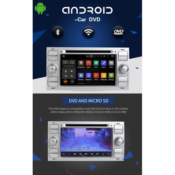 7 Inch Android 7.1 Ford Car DVD Player Support Multi - Language And Capacitive Screen