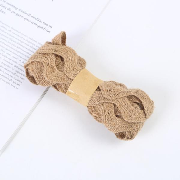 Solid Color Jute Burlap Ribbon ISO14001 Dark Brown Burlap Ribbon