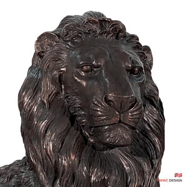 Custom Print Method Life-Size Bronze Lion Sculpture for Large Spaces and Custom Sizes