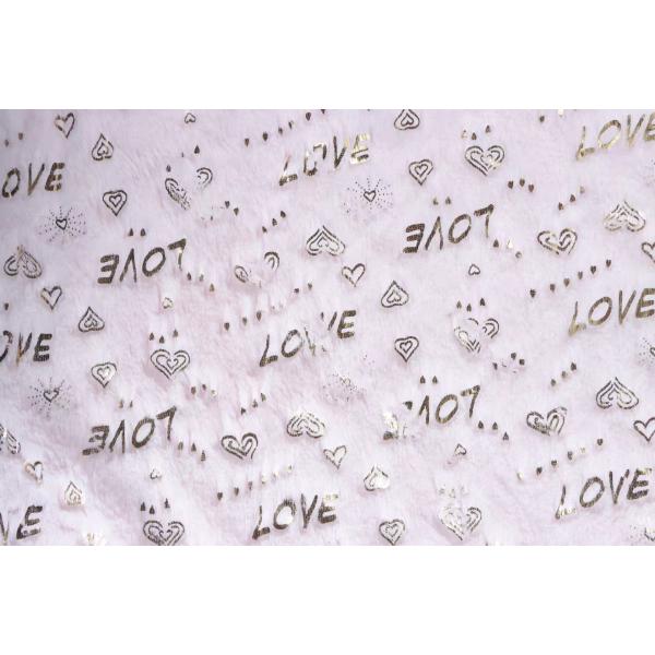 Super Soft Recycled 100 Polyester Hot Stamping Foil Bronzed Faux Fur Rabbit Fabric for Cushions Pillows Home Blanket