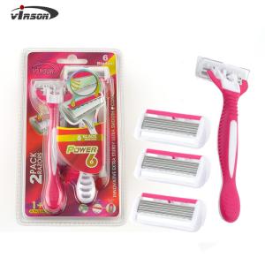 Buy cheap Custom Disposable Six Blade Open Back Shaving Razor Face Hair Removal Razor for from wholesalers