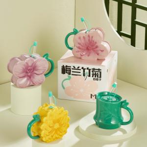 China Chinese style large capacity plum, orchid, bamboo and chrysanthemum milk coffee mugs custom, suitable for office and hom on sale