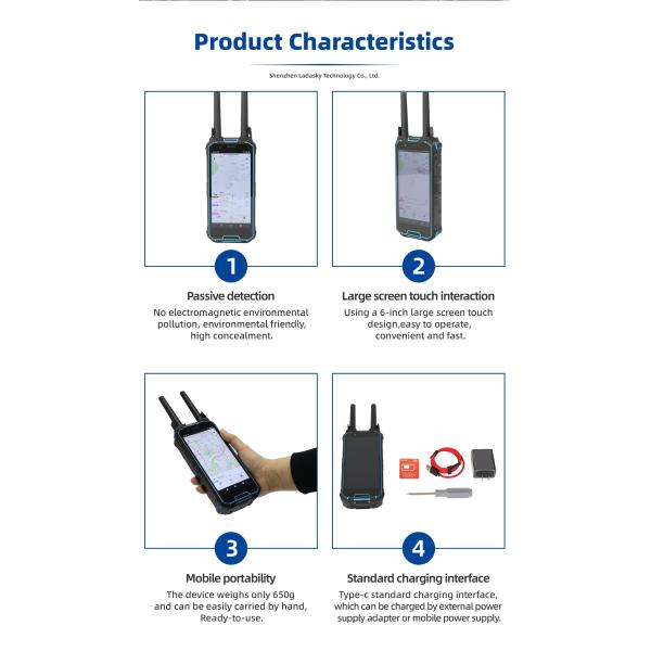 Portable Drone Detector 100MHz-6GHz 3km Range 600g Wearable