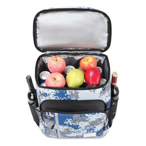 Quality Food Camo Insulated Cooler Bag Backpack Lunch Pockets 34x23x43cm for sale
