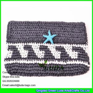 China LUDA fashion 2016 handicraft handbag paper straw crochet clutch bag on sale