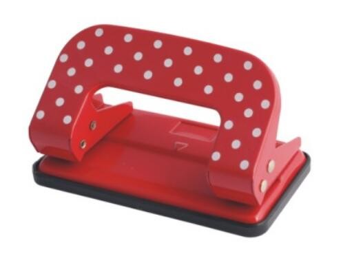 Factory Sales Red Color Point Printed 8mm Hole 2 Holes Paper Punch
