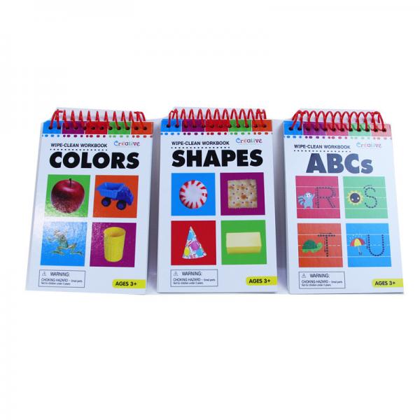 Buy 11 Sheets Wipe Clean Workbook Collection Shape Cards  color cards ABCs cards 108x165mm flash cards at wholesale prices