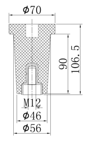 Insulated Cap Epoxy Resin Cast GIS Bushing 45kv ≤10 pC BIL 200kv