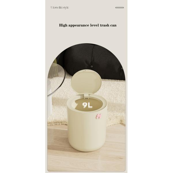 Round House Hold Plastic Trash Can with Lid Plastic Waste Bin Antistatic Esd