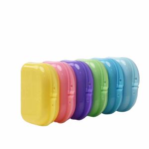 China Dental Orthodontic Retainer Case Denture Box Mouthguard Container with Holes for Office/Travel/Household on sale