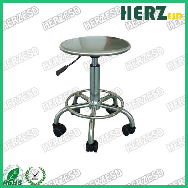 Round Shape Stainless Steel Lab Stool Diameter 320mm Chrome Plated Feet Material