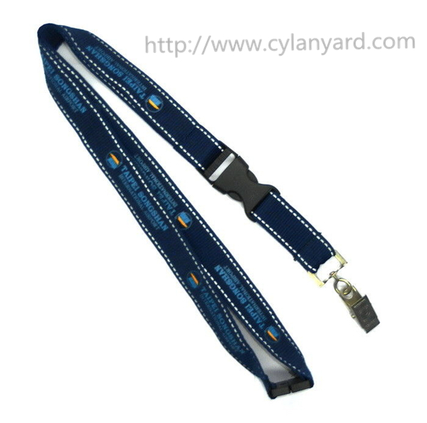 simple imprinted logo polyester neck lanyards
