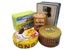 China OEM 0.3.5mm Thickness Square Biscuit Tin Box Bling Printed on sale